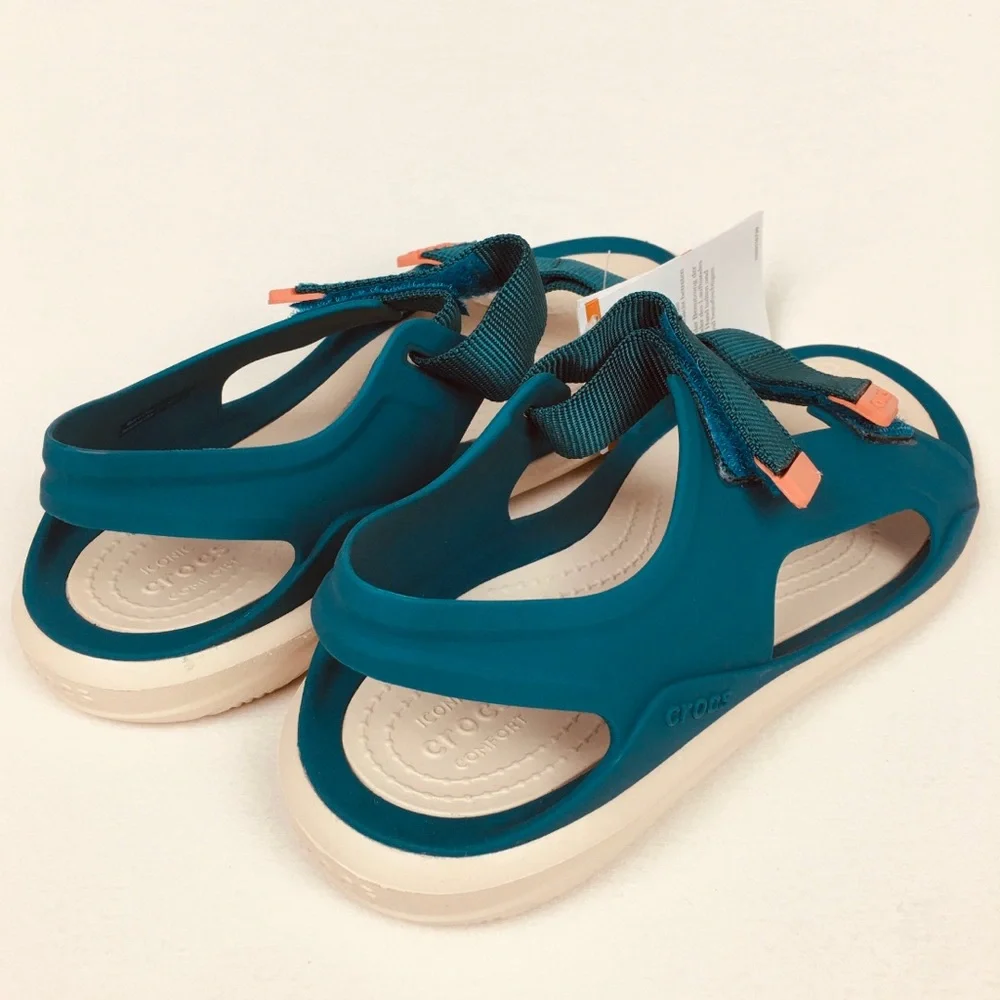 Crocs Swiftwater Expedition Sport comfortable Sandals Teal Women’s Sz 10 new - Picture 3 of 6